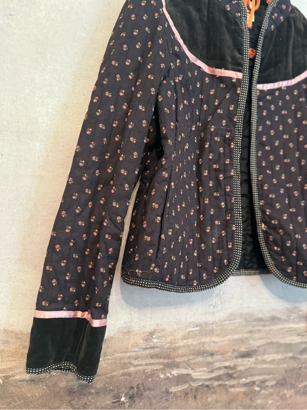 vintage 1970s Eber San Francisco quilted calico jacket Size S - Picture 8 of 14